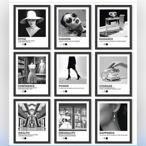 8 x 10 Black and White Fashion Art Prints Choose Your Style